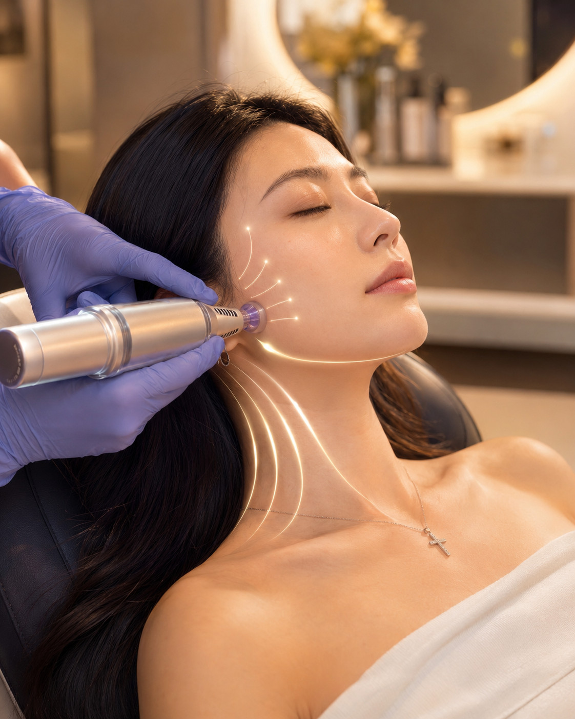 Face lifting contouring Singapore — K1-Jet™ needle-free jawline PDRN peptide infusion