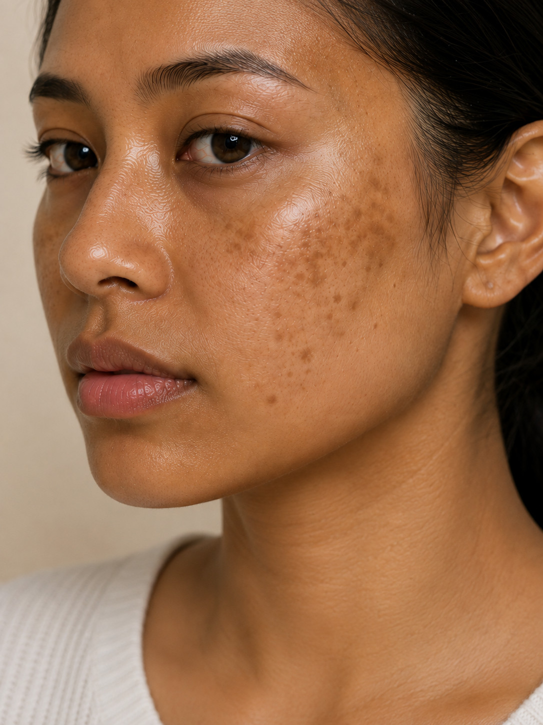 Before and after facial radiance, BAEK™ skin brightening treatment