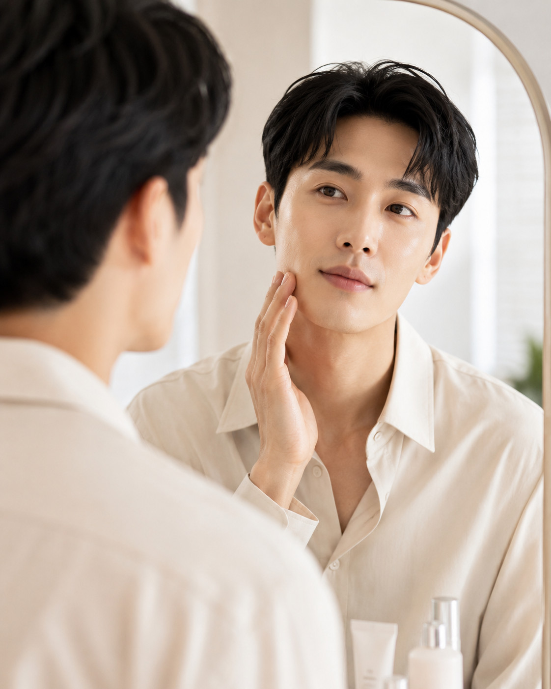 Before and after complexion brightness, BAEK™ skin brightening treatment